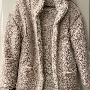 Plush teddy coat with hood